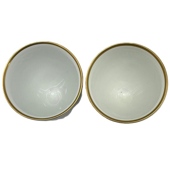 Set of 2 Fukagawa Sei Japan Porcelain Sake Cups 4.5" White Blue Floral Design - Picture 5 of 11